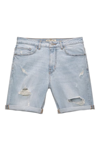 Bermuda slim in jeans - Azzurro