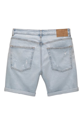 Bermuda slim in jeans - Azzurro