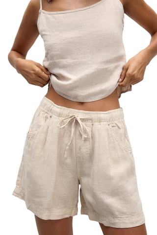 Shorts in lino - Beige