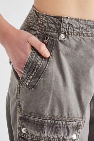 Bermuda cargo en jean - Gris