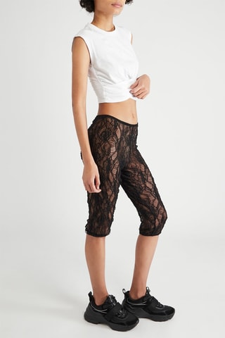 Pantaloni in pizzo - Nero