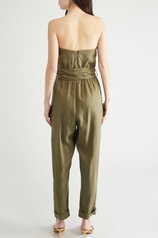 Tuta bustier in lino - Kaki