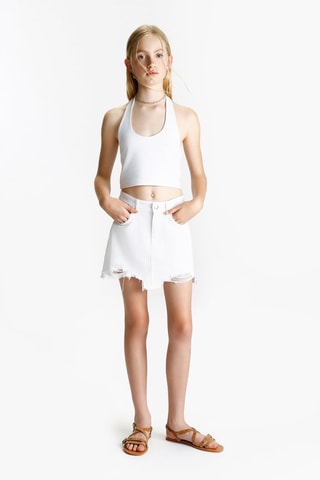 Jupe en jean - Blanc