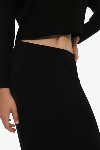 Jupe midi taille haute - Noir