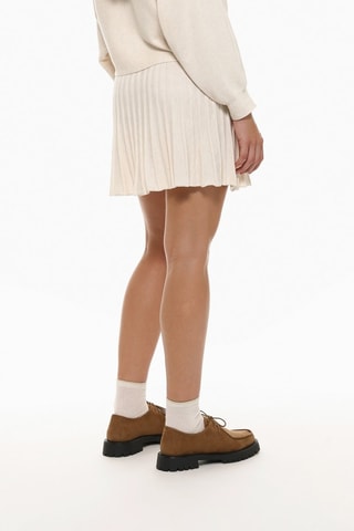 Jupe plissée taille haute - Ecru