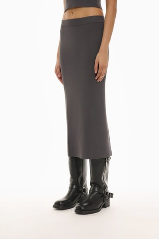 Jupe fourreau taille haute - Gris foncé