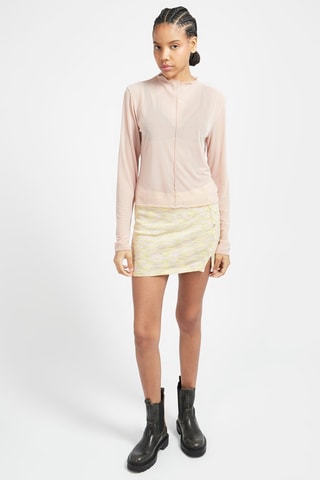 Minijupe taille haute - Jaune chiné