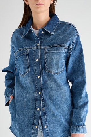 Chemisier en jean - Bleu foncé