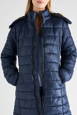 Piumino lungo con cappuccio - Navy