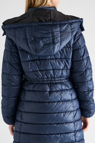 Piumino lungo con cappuccio - Navy