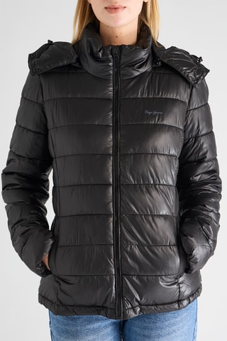 Piumino con cappuccio - Nero