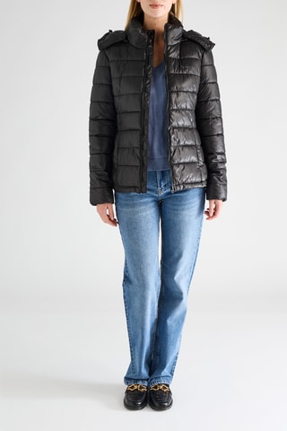 Piumino con cappuccio - Nero