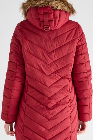 Piumino lungo con cappuccio - Rosso