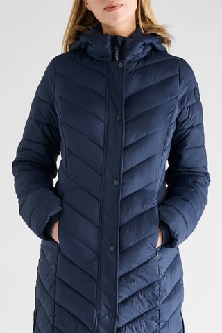 Piumino lungo con cappuccio - Navy