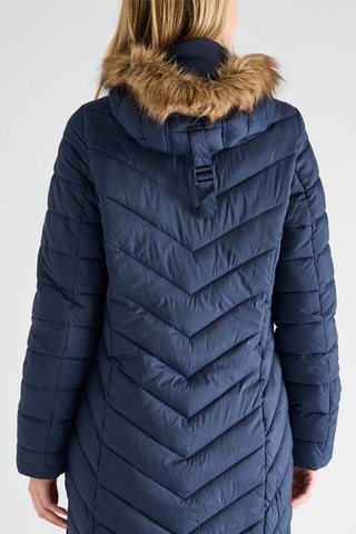 Piumino lungo con cappuccio - Navy