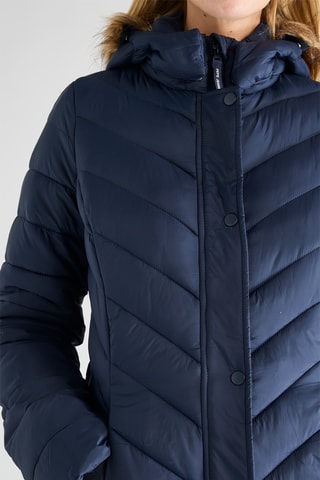 Piumino lungo con cappuccio - Navy