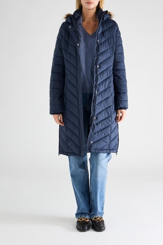 Piumino lungo con cappuccio - Navy