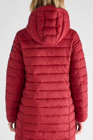 Piumino lungo con cappuccio - Rosso