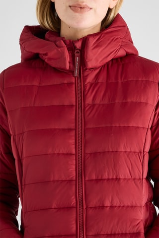 Piumino lungo con cappuccio - Rosso