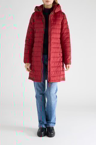 Piumino lungo con cappuccio - Rosso