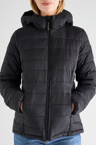 Piumino con cappuccio - Nero