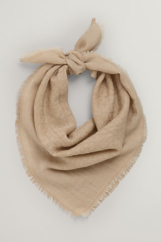 Carré en laine mérinos - Crème