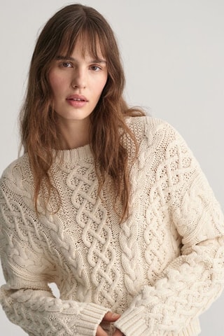 Biologisch katoenen Trui Relaxed Fit - Ecru