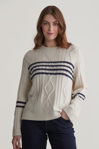 Wollen Trui Relaxed Fit - Crèmekleurig