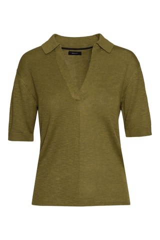 Zijde Trui Relaxed Fit - Olijfgroen