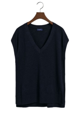 Zijde Trui Relaxed Fit - Marineblauw