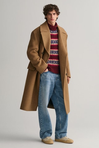 Oversized Merinoswollen Trui - Bordeauxrood