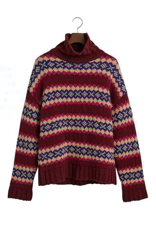 Oversized Merinoswollen Trui - Bordeauxrood