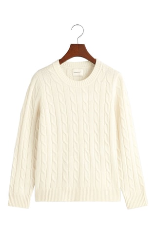 Pull regular en laine - Crème