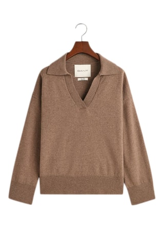 Pull regular en laine - Marron