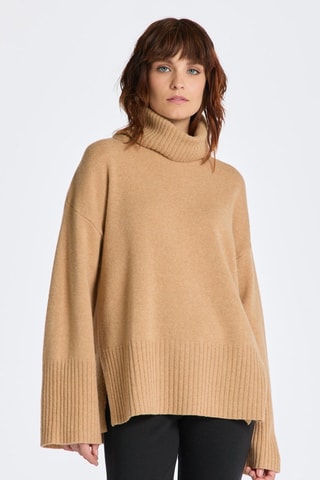 Pull relaxed en laine - Beige