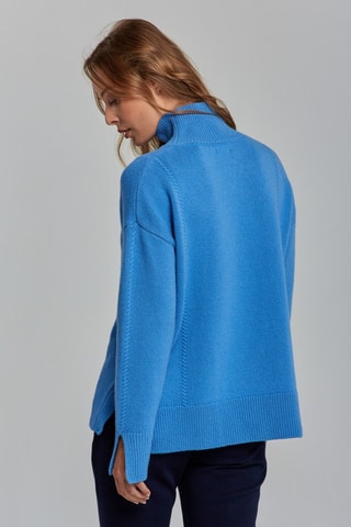 Pull oversize en laine mérinos - Bleu