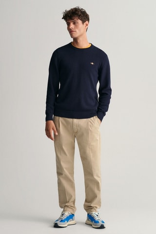 Biologisch Katoenen Trui Regular Fit- Marineblauw