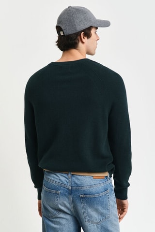 Pull regular en laine mérinos - Vert foncé
