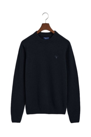 Pull regular en laine - Bleu marine