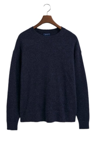 Pull relaxed en laine - Bleu marine