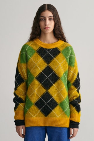 Alpacawollen en Lamswollen Trui - Geel en Lichtgroen