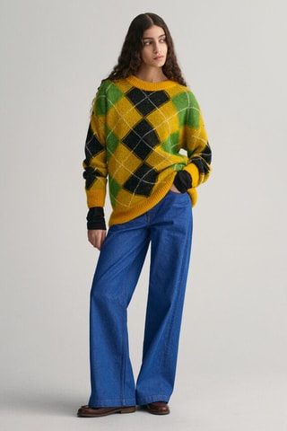 Alpacawollen en Lamswollen Trui - Geel en Lichtgroen