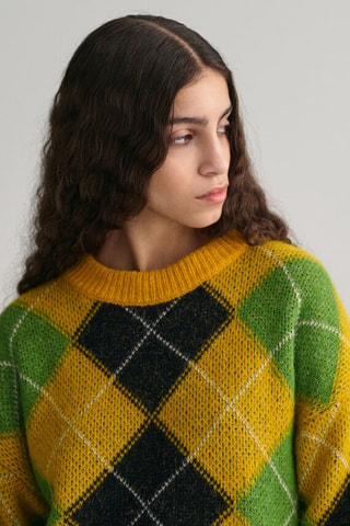 Alpacawollen en Lamswollen Trui - Geel en Lichtgroen