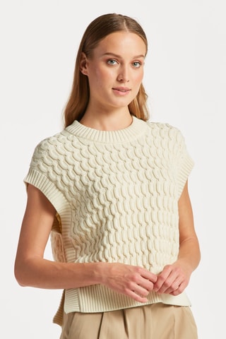 Biologisch Katoenen Vest Relaxed Fit - Crèmekleurig