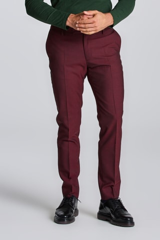 Wollen Broek Slim Fit - Bordeauxrood