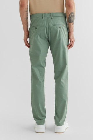 Biologisch Katoenen Chino Slim Fit - Saliegroen