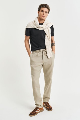 Linnen Broek Relaxed Fit - Beige