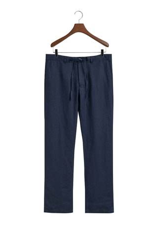 Linnen Chino Relaxed Fit - Marineblauw