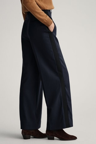 Wollen Broek Hoge Taille - Marineblauw