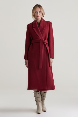 Manteau regular en laine - Rouge bordeaux
